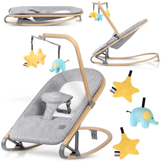 Χειροκίνητο Relax Μωρού 2 σε 1 για Παιδί έως 9kg Γκρι NK-53 Nukido