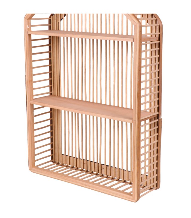 Επιτοίχια Ξύλινη Ραφιέρα με 2 Ράφια 42x12x66 cm Natural Living 225217