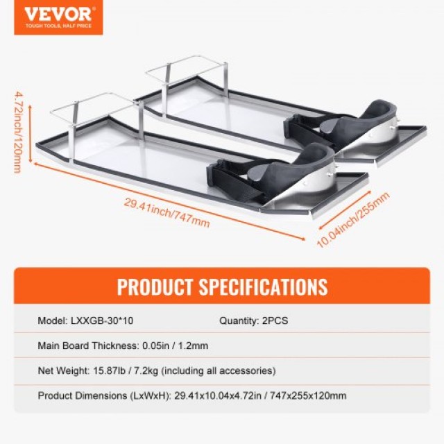 Σανίδες Γονάτων VEVOR για Τσιμέντο, 30 x 10, με Επιγονατίδες & Ιμάντες  HNTXGBBXGHHXIN9I4V0