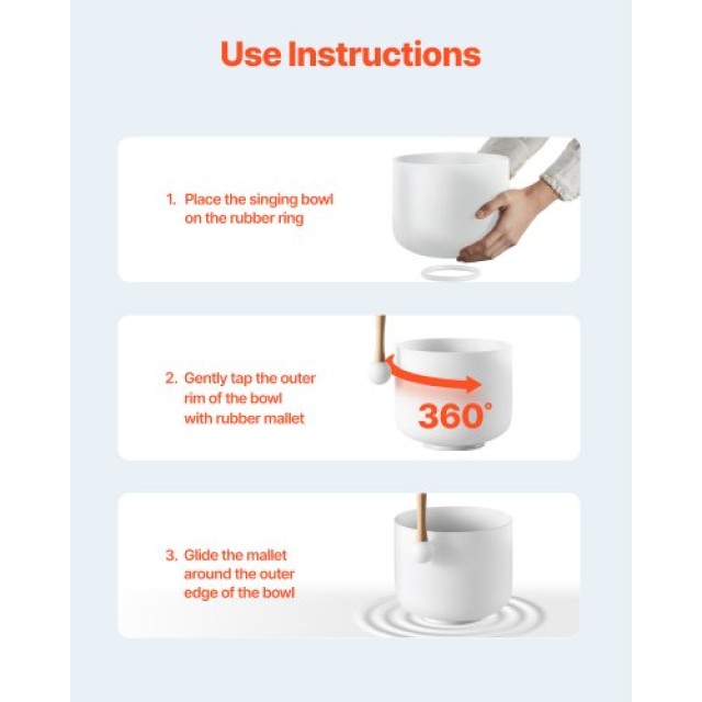 VEVOR Κρυστάλλινο Τραγουδιστικό Μπολ 8 Νότα Φ για την Καρδιακή Τσάκ...