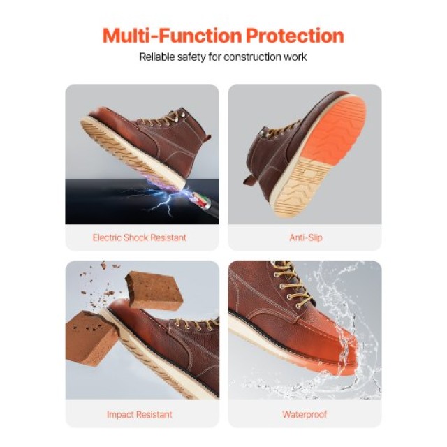 VEVOR Ανδρικά Αδιάβροχα Ατσάλινα Μποτάκια Εργασίας UK 10.5 Αντιολισ...