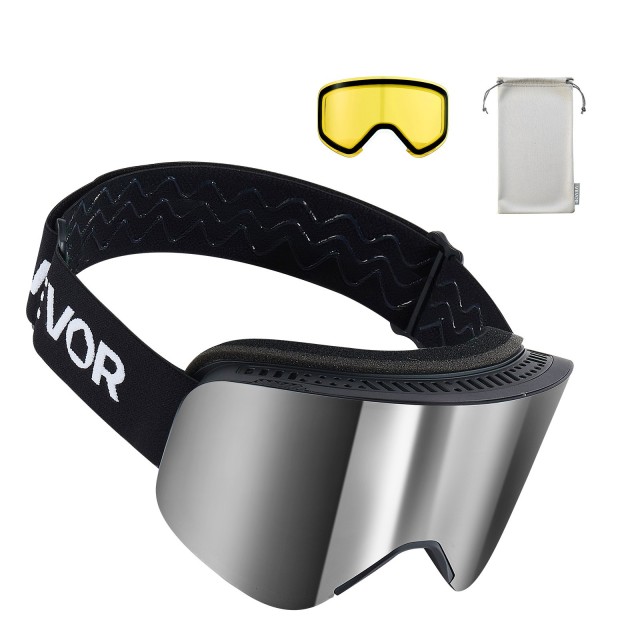 VEVOR Αντιθαμβωτικά Γυαλιά Σκι Χωρίς Πλαίσιο, Κυλινδρικός Φακός με ...