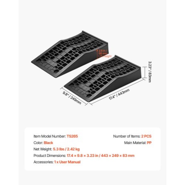 VEVOR Φορητές Χαμηλού Προφίλ Ανυψωτικές Ράμπες Αυτοκινήτου, 9072 kg...