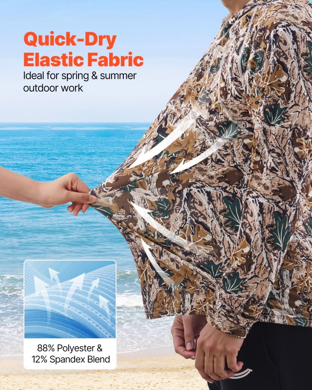 VEVOR Camo Hoodie XXL για Εξωτερικές Δραστηριότητες, Αναπνέον & Γρή...