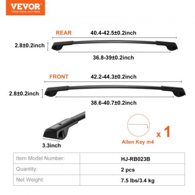 Ράγες Οροφής VEVOR για Subaru Forester 2014-2022, 90kg, Αλουμίνιο με Κλειδαριές  CDHGJZSKSBLSAID10V0