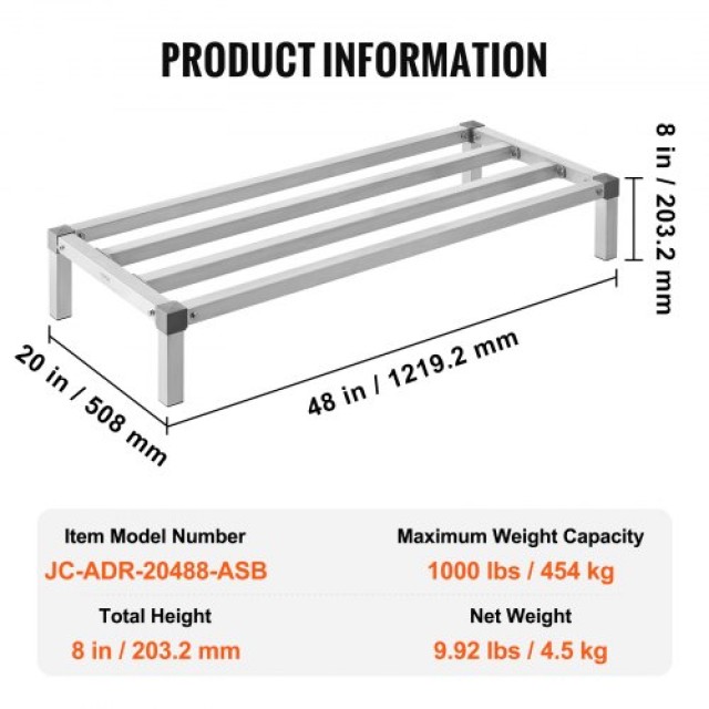 VEVOR  Σταθερή Ράβδος Αλουμινίου 48 x 20 x 8 LHJZWJZZK48XNBIQ5V0