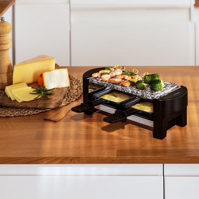 CECOTEC  Ηλεκτρική Συσκευή Ψησίματος Cheese&Grill 3200 Pocket AllStone για 2 Άτομα, 320W, Ανοξείδωτη, Αντικολλητική Πέτρινη Πλάκα, με 2 Τηγάνια και 1 Σπάτουλα  CEC-03273