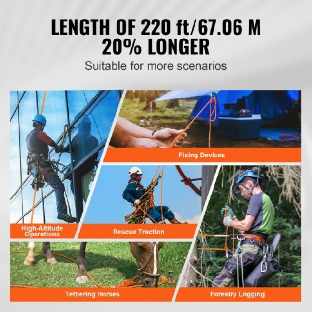 Σχοινί Αναρρίχησης Δέντρων VEVOR 1/2 x 220  HCCLSDL12INC6ERRHV0