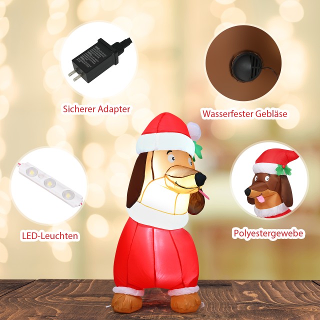 Costway Αυτοφουσκούμενος Χριστουγεννιάτικος Σκύλος 160 εκ. με Ενσωμ... Costway Αυτοφουσκούμενος Χριστουγεννιάτικος Σκύλος 160 εκ. με Ενσωμ...