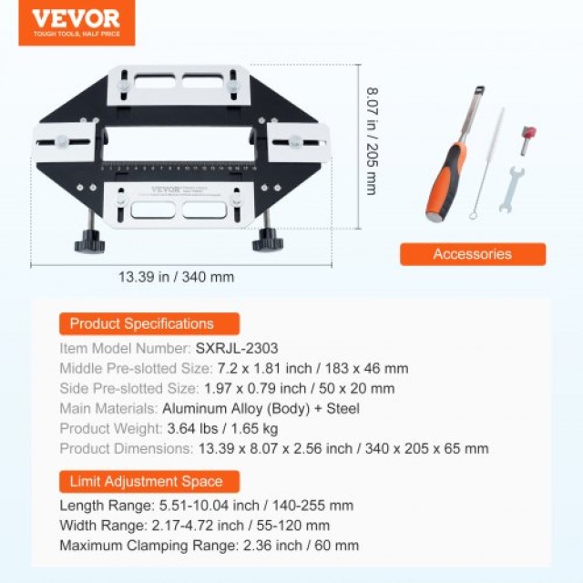 VEVOR Οδηγός Μεντεσέδων Πόρτας για Ξυλουργική και Κλειδαριές  JLDWK...