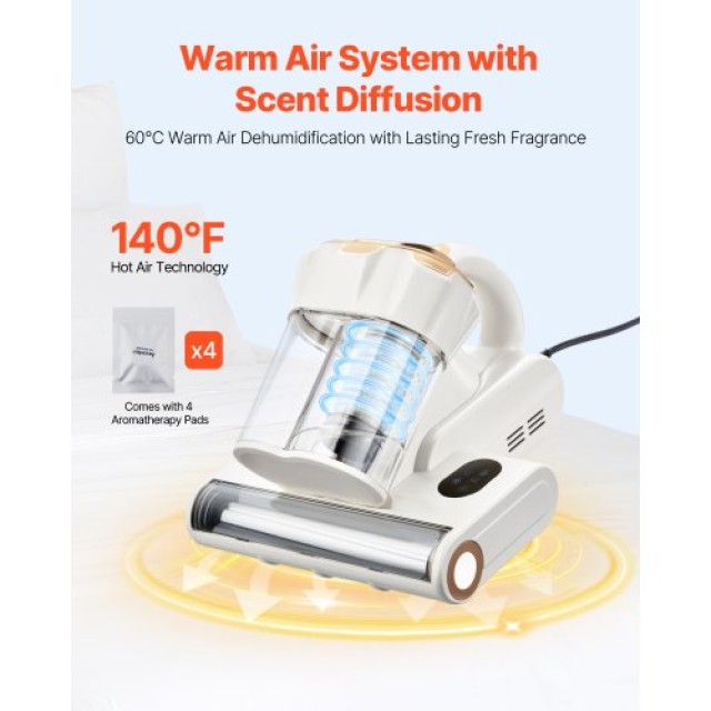 VEVOR Σκούπα Στρωμάτων 18Kpa HEPA 550W Λευκή CMY400W14KPAKIOJZ001V2