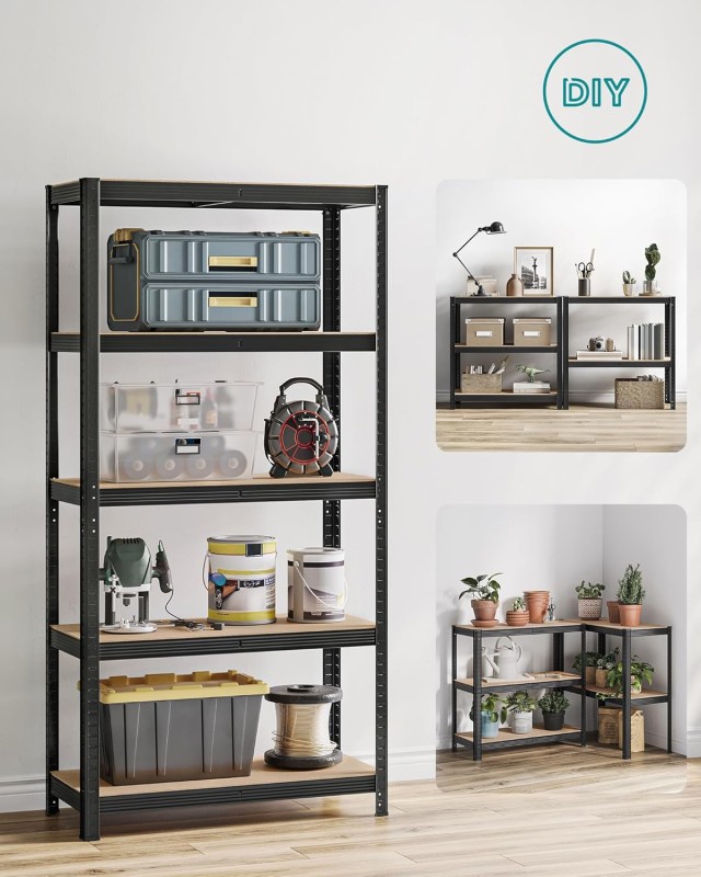 SONGMICS Σετ 2 Μεταλλικών Ραφιών Γκαράζ 90x40x180cm με Ρυθμιζόμενα ...