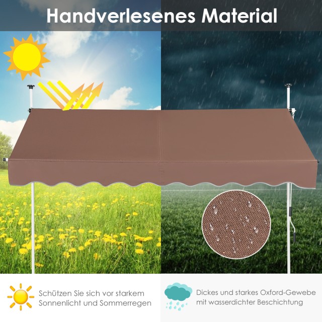 Costway Ρυθμιζόμενη Τεντοπέργκολα 250cm, Χωρίς Τρύπημα, Αντηλιακή, ...
