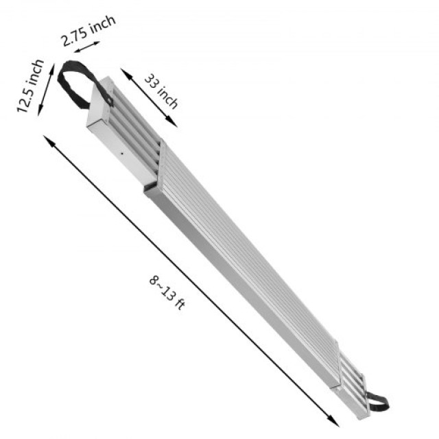 Τηλεσκοπική Αλουμινένια Σανίδα VEVOR 8-13ft, 440lbs, 12.5 Αντιολισθητική Πλατφόρμα  LZSSPT8-13FT00001V0