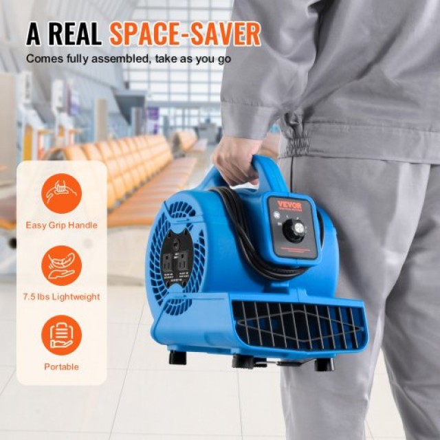 VEVOR  Φυσητήρας Δαπέδου 1360 RPM 600 CFM με 4 Γωνίες Φυσήματος και 3 Ταχύτητες FXZXDMGFJ130AAPPHV2
