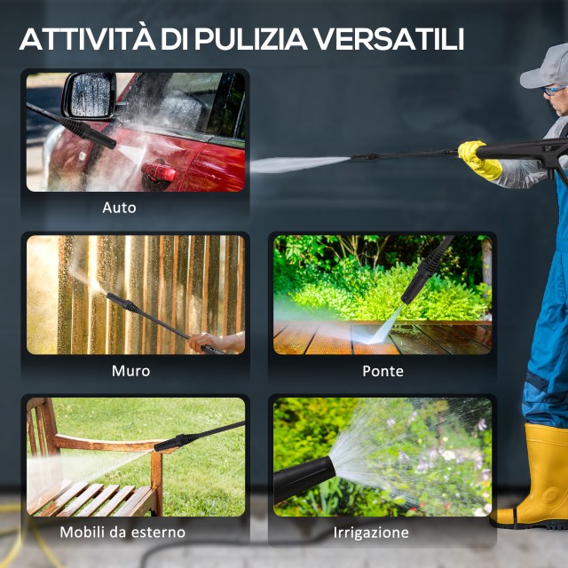 Durhand Πλυστικό Μηχάνημα Υψηλής Πίεσης 1600W με Ρυθμιζόμενο Ακροφύσιο και Σετ Καθαρισμού, 35x28x65 εκ., Μπλε και Μαύρο 845-865V90BU