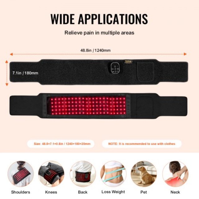VEVOR  Ζώνη Φωτοθεραπείας για Μέση 660&850nm με 105 LED HGCDSBYBDDC...