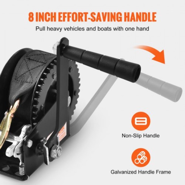 VEVOR Χειροκίνητος Βίντσι 1200 lbs με Ιμάντα 23 ft και Διπλής Κατε... VEVOR Χειροκίνητος Βίντσι 1200 lbs με Ιμάντα 23 ft και Διπλής Κατε...