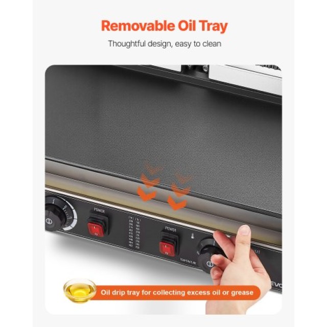 VEVOR Επαγγελματική Τοστιέρα Γκριλ με Πλάκα 48x23cm SYYBDBL3600WZ5A...