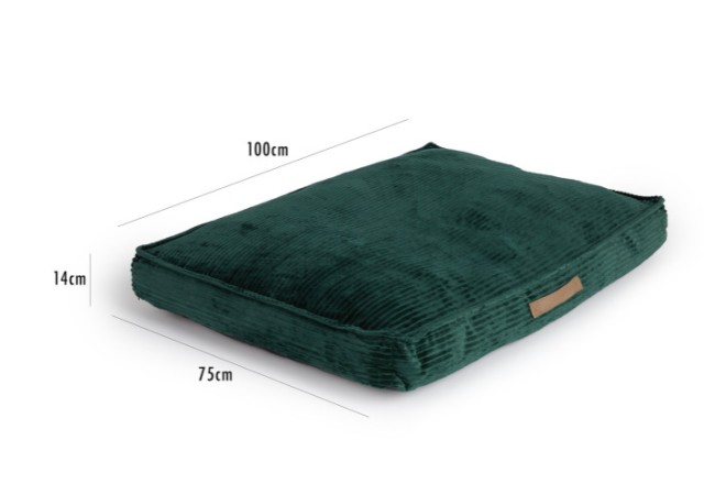 Μαξιλάρι- Κρεβάτι  Σκύλου Κοτλέ  100 x 75 x 14 cm  Σκούρο Πράσινο 8720604886504 Lifa-Living
