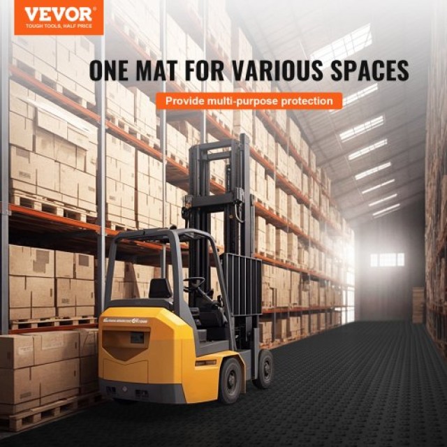 VEVOR  Πλακάκια Γκαράζ Διασυνδεόμενα, 12x12x0.53 ιντσών, 25τμχ, Αντιολισθητικά, Μαύρα CKDDHSJ251212I91TV0