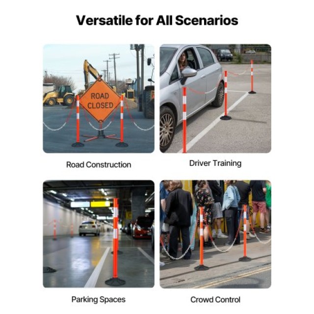 VEVOR 3 Συσκευασίες Κωνικών Οριοδεικτών 871mm με Βάση & Αλυσίδες GZ...