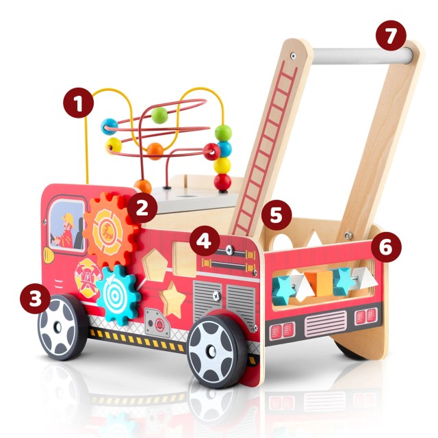 Ξύλινο Περπατούρα Πυροσβεστικό Όχημα RK-873 Ricokids