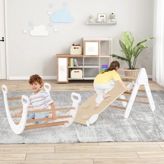 Σετ 3 Παιχνίδια Αναρρίχησης 98 x 40 cm- Λευκό TS10167HS Costway