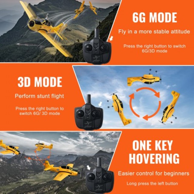 VEVOR Αεροπλάνο RC Εκπαιδευτικό EPP Αφρού 2.4 GHz Τηλεκατευθυνόμενο  YKFJFJSTD40CYM1POV9