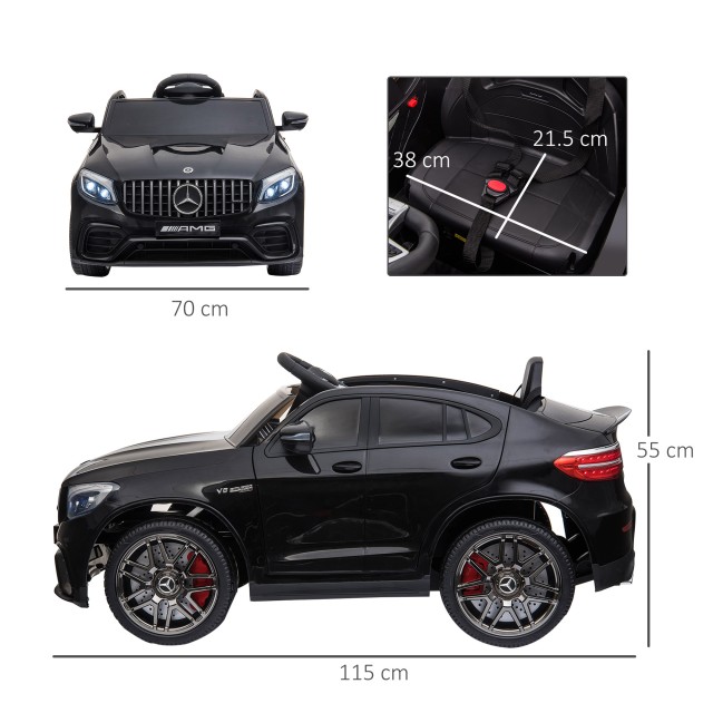 HOMCOM Mercedes Electric Ride-On Toy Car για παιδιά 3-5 ετών με ζώνη ασφαλείας και τηλεχειριστήριο, μαύρο 370-074V90BK