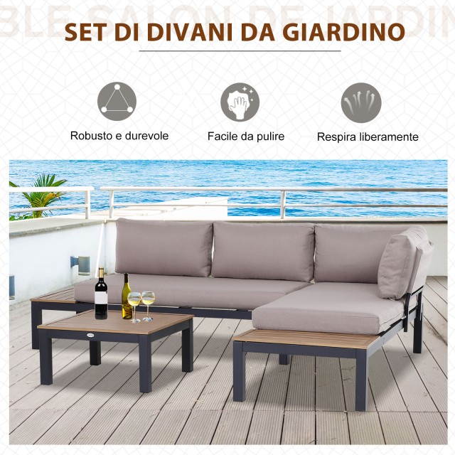 Outsunny Garden Σετ 3 τεμαχίων, 2 2θέσιοι καναπέδες και 1 τραπεζάκι...