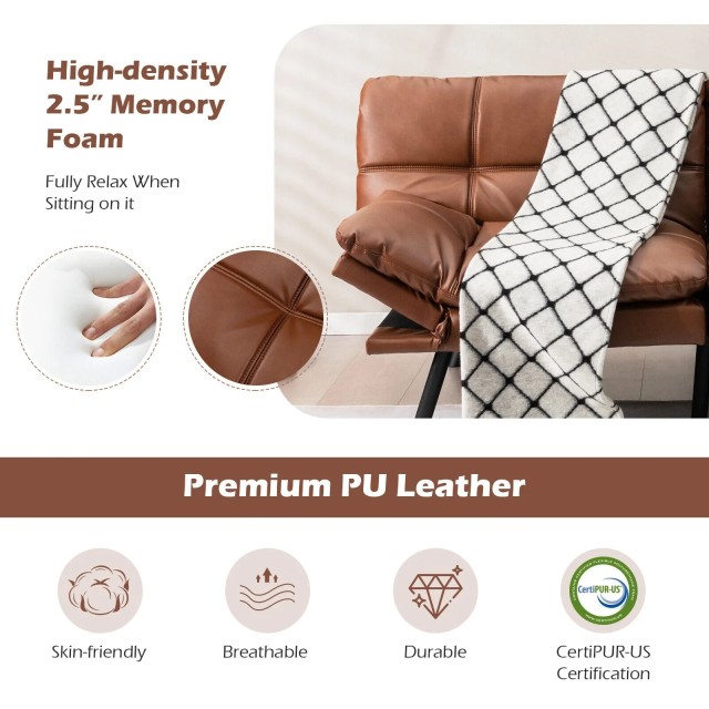 Καναπές-Κρεβάτι Memory Foam με Ρυθμιζόμενα Μπράτσα – Καφέ HV10326BN...