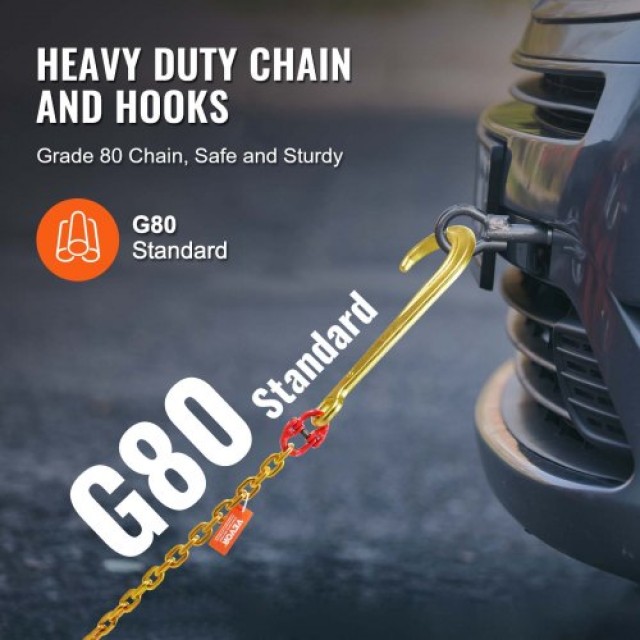 Αλυσίδα Ρυμούλκησης VEVOR 5/16x6 G80 με Γάντζους J & RTJ  RTJGTLMGD...