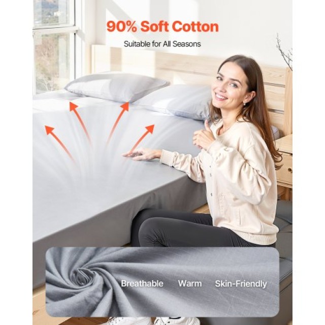 VEVOR Σεντόνια Γείωσης Queen Size 90% Βαμβάκι + 10% Ασημένια Ίνα JDCZ6080INCHWK2D9V0