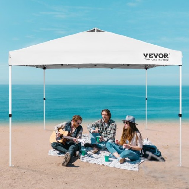 VEVOR  Τέντα Πάρτι 10x10 ft με Φορητή Τσάντα για Κάμπινγκ Λευκή DCSTPB10X10FT24D7V0