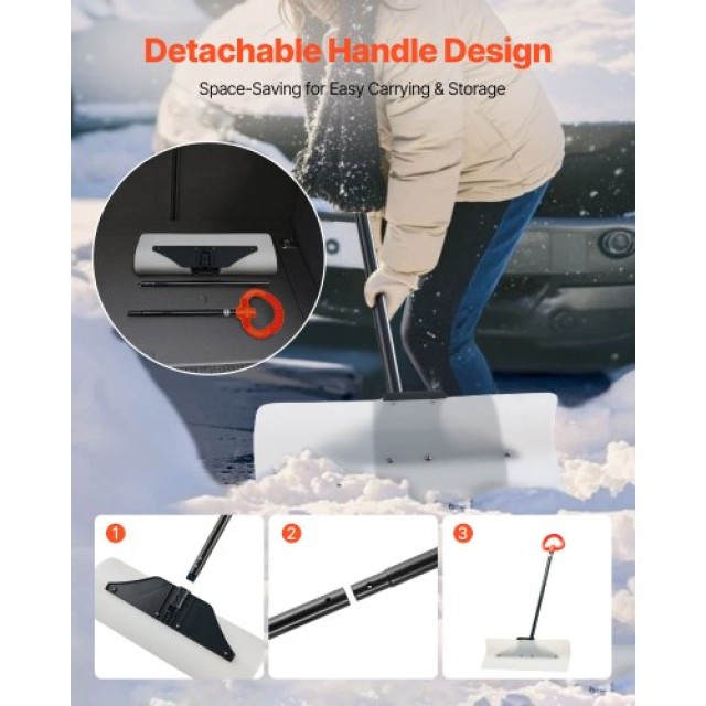 VEVOR Βαρύ Πλαστικό Φτυάρι Χιονιού 24in για Οδήγηση WLKSL2025INC5GA...