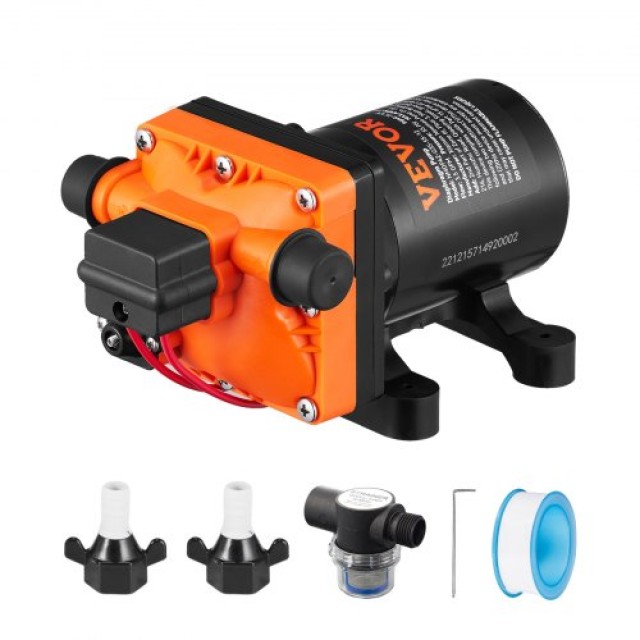 VEVOR Αντλία Διαφράγματος Νερού 13.25 Λίτρων, 55 PSI για RV, Σκάφη ...