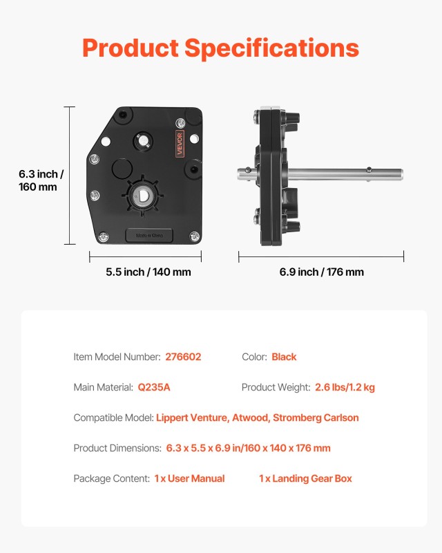 VEVOR Κουτί Συστήματος Προσγείωσης RV Fifth Wheel για Lippert Ventu...