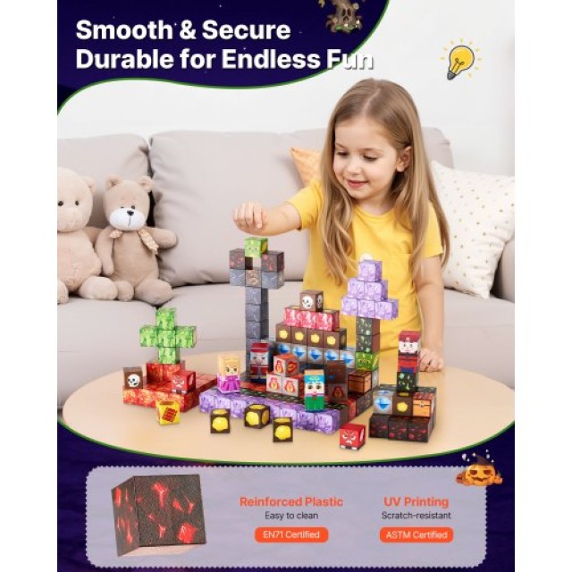 VEVOR Μαγνητικά Τουβλάκια Κάστρο STEM Montessori 150 Τεμ. CLKGNBHAC...