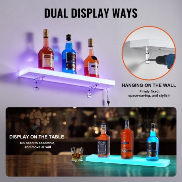 Ράφι Μπουκαλιών με LED Φωτισμό VEVOR 24 για Μπαρ Σπιτιού  ZTXLEDJPZ...