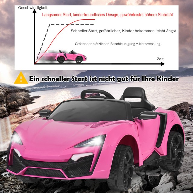 Costway  Ηλεκτροκίνητο Αυτοκινητάκι για Παιδιά με Τηλεχειριστήριο και LED Φώτα TY327676DE-PI