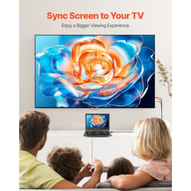 VEVOR Φορητό DVD Player 396mm HD Περιστρεφόμενη Οθόνη, 4.5-5 Ώρες Α... VEVOR Φορητό DVD Player 396mm HD Περιστρεφόμενη Οθόνη, 4.5-5 Ώρες Α...