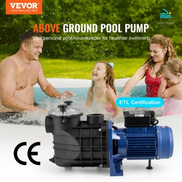 Αντλία Πισίνας VEVOR 2.5HP 120GPM 220V με Καλάθι Φίλτρου  YCGLBDSDD...