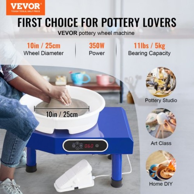 Κεραμικός Τροχός VEVOR 9.8 με Πεντάλ & Εργαλεία 350W  SJ350W0300RPM...