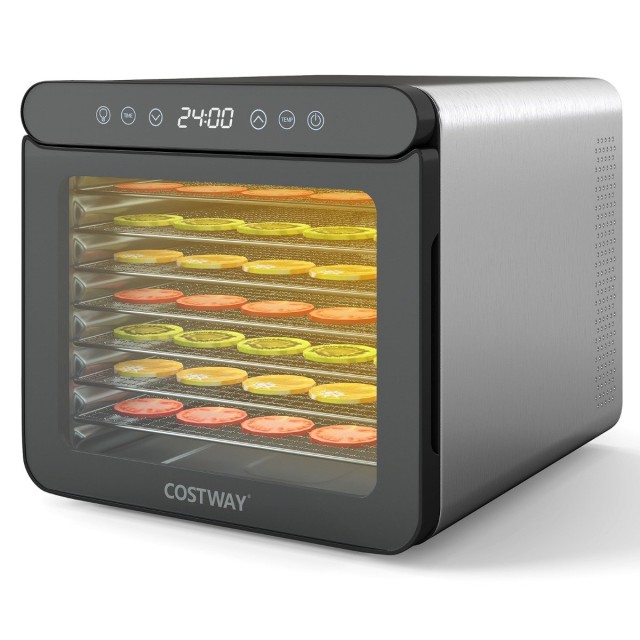 Costway Αποξηραντής 600W με 7 δίσκους από ανοξείδωτο χάλυβα, με Χρο...