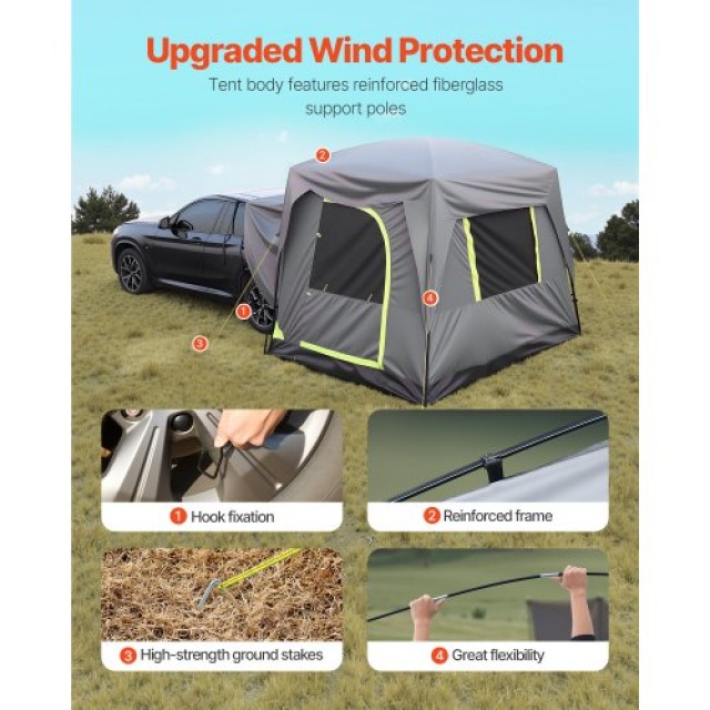 VEVOR Σκηνή SUV Camping Αδιάβροχη με Rainfly για 5-8 Άτομα CZZPCHK1...