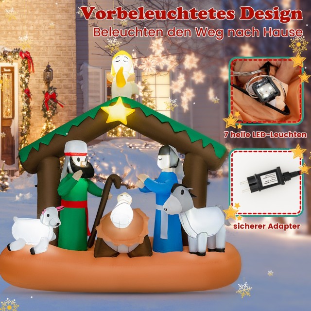 Costway  Φουσκωτή Χριστουγεννιάτικη Διακόσμηση Γέννησης 180 εκ με L...