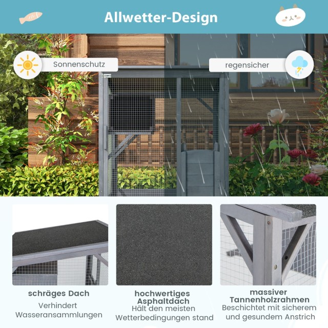 Costway Υπαίθριο Χειμερινό Σπιτάκι Γάτας με Ανθεκτική Κατασκευή PV1...