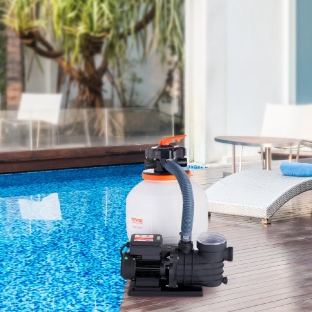 VEVOR Αντλία Φίλτρου Άμμου Πισίνας 14 0.75HP 450W με 6-δρόμων Βαλβί...