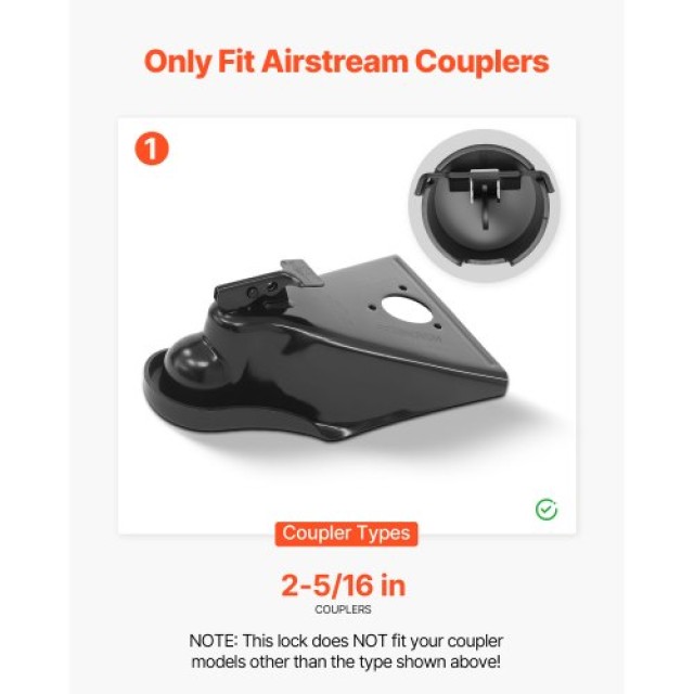 VEVOR Βαρέως Τύπου Κλειδαριά Ρυμουλκούμενου για Συζεύξεις 2-5/16 Ίν...